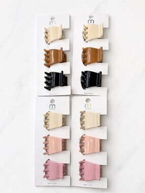 Hair Claw Clip Neutral & Pastel Tones Cream Brown Black Pink Medium Clips